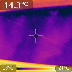 Thermographie infrarouge d'une trace d'humidité